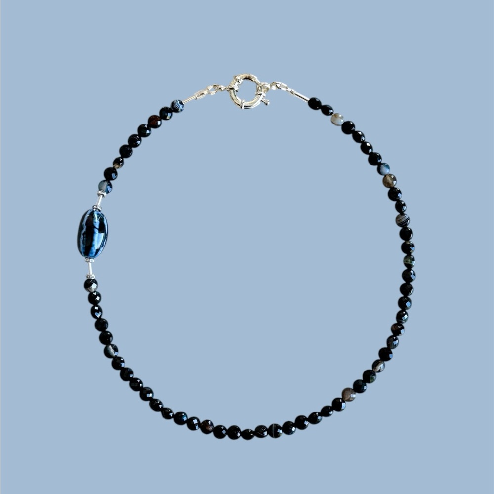 Elegant Black Beaded Necklace